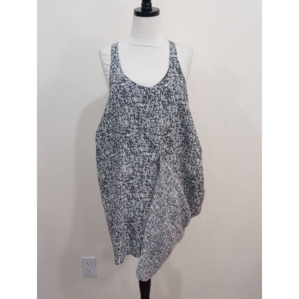 ACNE Gray And White Sleeveless Asymmetrical Dress, EU 40, US 8-10 - NWOT!